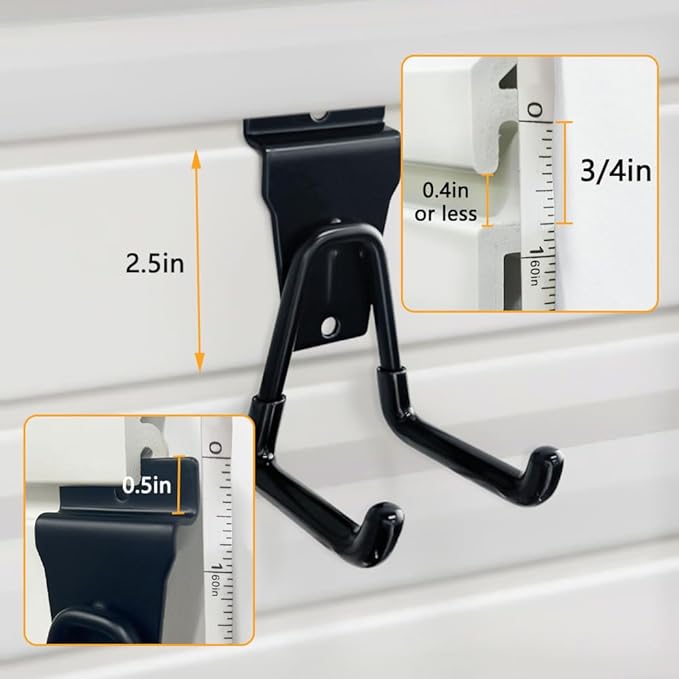 Slatwall Hooks Heavy Duty Slat Wall Accessories Garage Small U Hooks and Hangers - Image 6