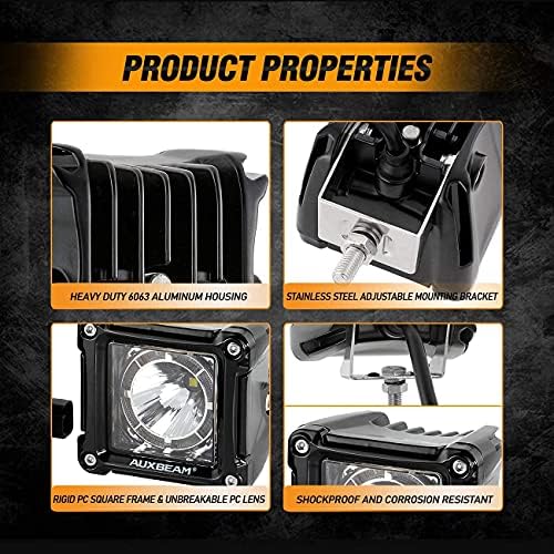 auxbeam fa series 3-inch led cubes offroad pod, package contents