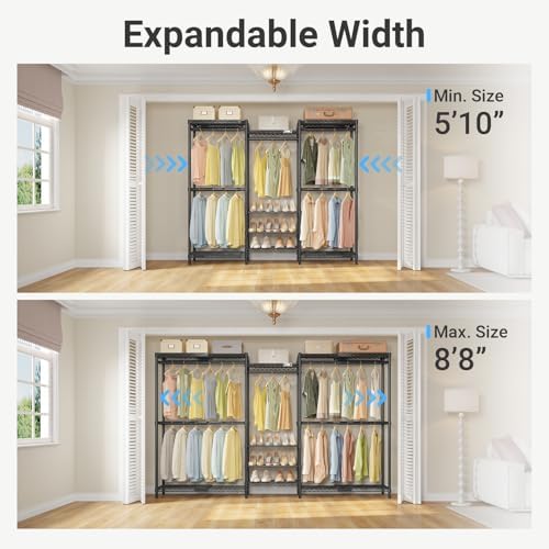 vipek x3s expandable closet system, heavy duty freestanding shown in use