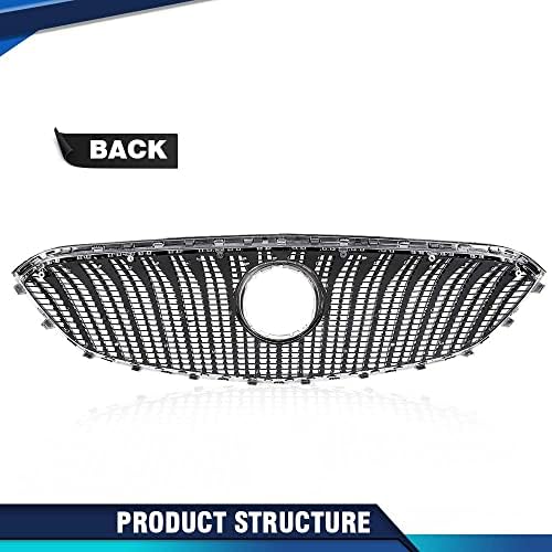PIT66 Chrome Front Bumper Grille Grill Compatible with Buick Lacrosse 2014 2015 2016 Chrome 90766426 GM1200705