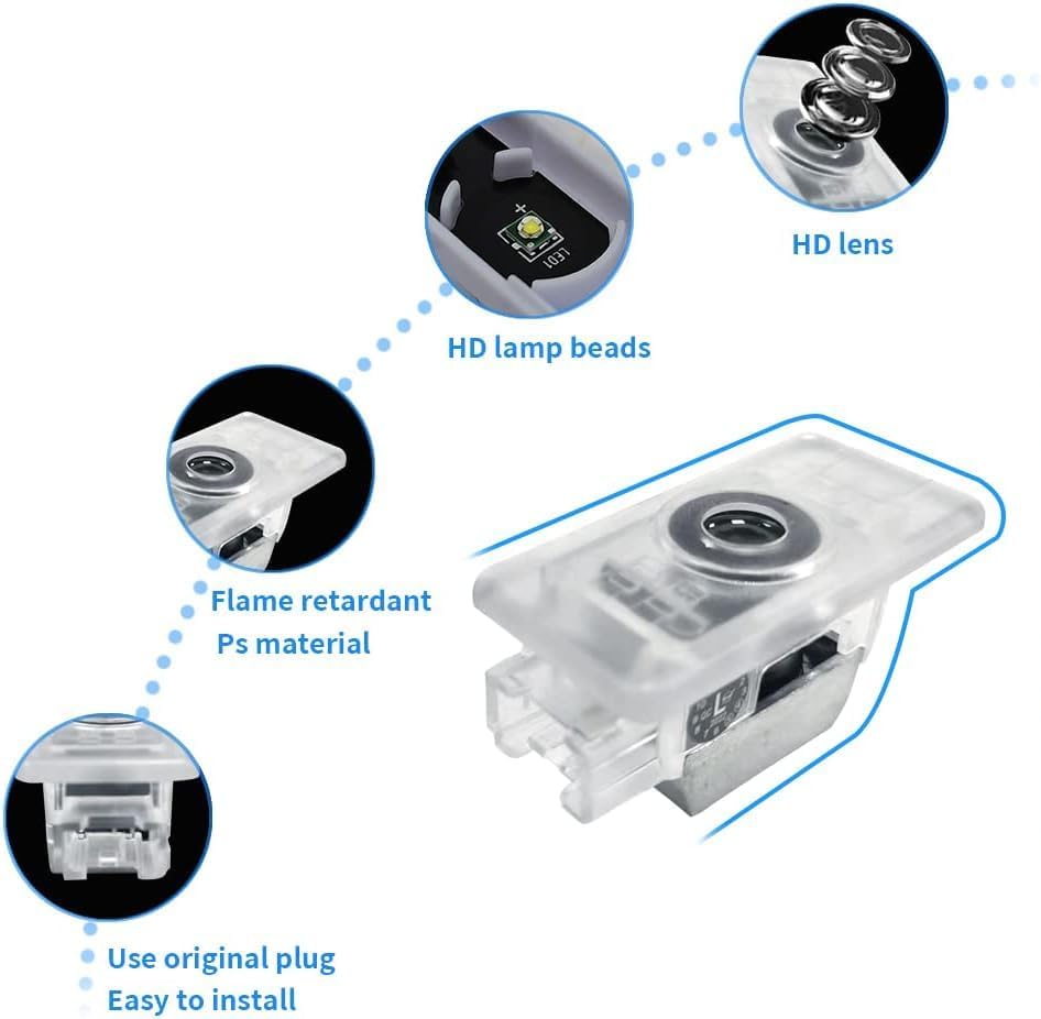 Never Fade HD Door Light Logo Projector Compatible with 3/4-Series 2020-2025, 2Pcs 3D LED Ghost Shadow Laser Car Courtesy Step Puddle Light