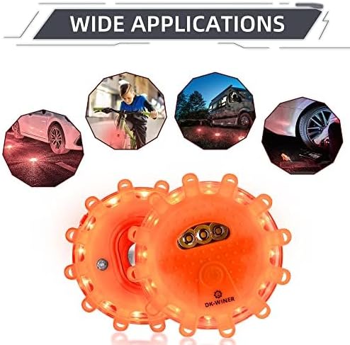 LED Road Flares 6Pack Roadside Emergency car kit Emergency Road Flares Kit - Image 5