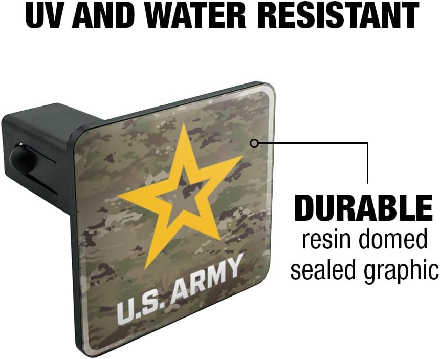 GRAPHICS & MORE U.S. Army Logo on Camo Tow Trailer Hitch Cover Plug Insert