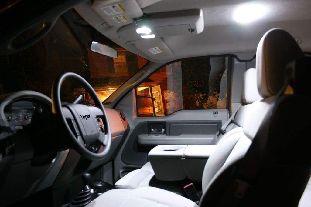 Yoper White Interior LED Light Package Kit for Ford F-150 F-250 F-350 | Compatible with 1997-2014 F-150, Compatible with 2000-2014 F-250 F-350 F-450 F-55, Replacement Bulbs, 12pcs