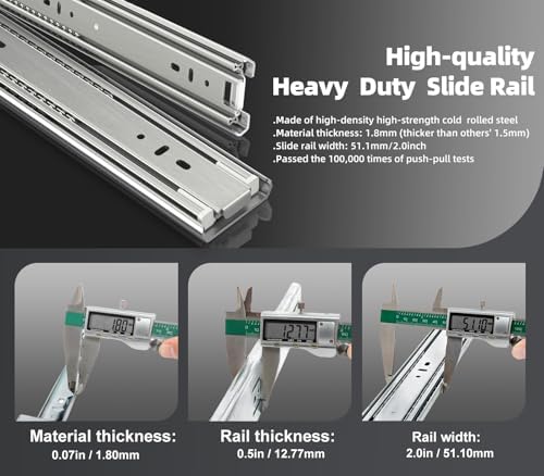 1 pair 200 lbs heavy duty drawer slides,8 shown in use