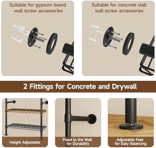 onbrill l2 wall mounted closet system, industrial pipe, package contents