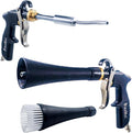 High Pressure Car Interior Spraying Washing Gun Automobile Detailing Cleaning Car Detailing Dry Washing Gun with Brush (New ugrade Aluminum Tube Rotate)