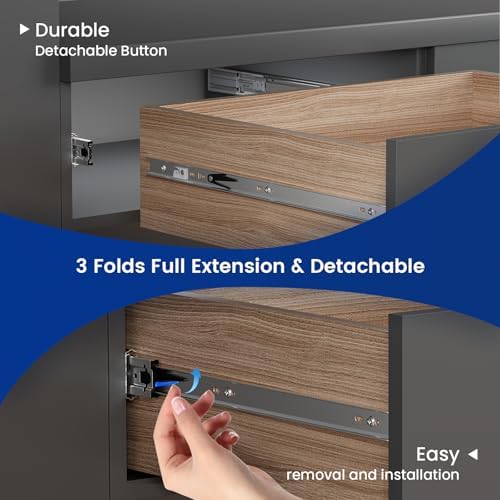 lontan soft close drawer slides 22 inch 4, front angle view