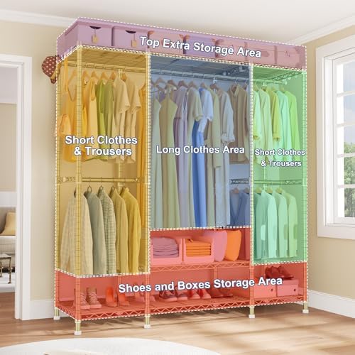 ulif e3 heavy duty garment rack 4-tier freestanding, side view