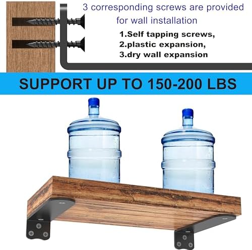 10inch black heavy duty floating shelf bracket 6, side view