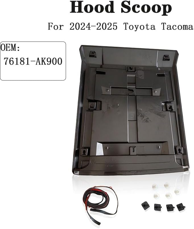 76181-AK900 Glossy Black Hood Scoop and Hood Bulge fit for Tacoma 2024-2025 76181AK900