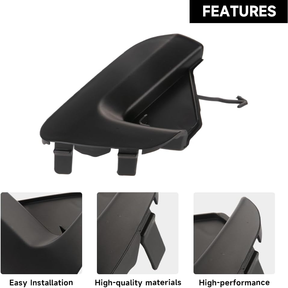 Unpainted Front Right Bumper Tow Hook Cover Cap for Toyota Yaris 2012-2014 | Durable and Sturdy | 52127-52931, 52127-0D917 | Tow Hook Eye Hole Cover Cap - Black