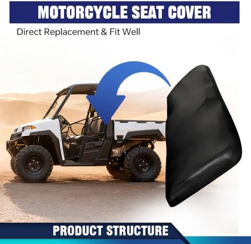 PIT66 Leather Seat Cover, Compatible with Polaris 400 EV Midsize 2010-2014 | Fit Polaris 500 Midsize 2011-2013/ Fit Polaris Ranger 570 Midsize 2014-2019/ Fit Polaris 800 Midsize 2012-2014 Seat Covers