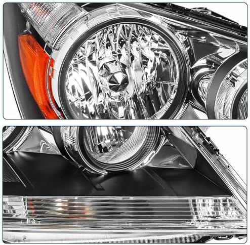 TUSDAR Headlight Assembly Pair w/Bulbs for 2005 2006 2007 2008 2009 2010 Honda Odyssey OE Style Halogen Type Headlamp (L+R)
