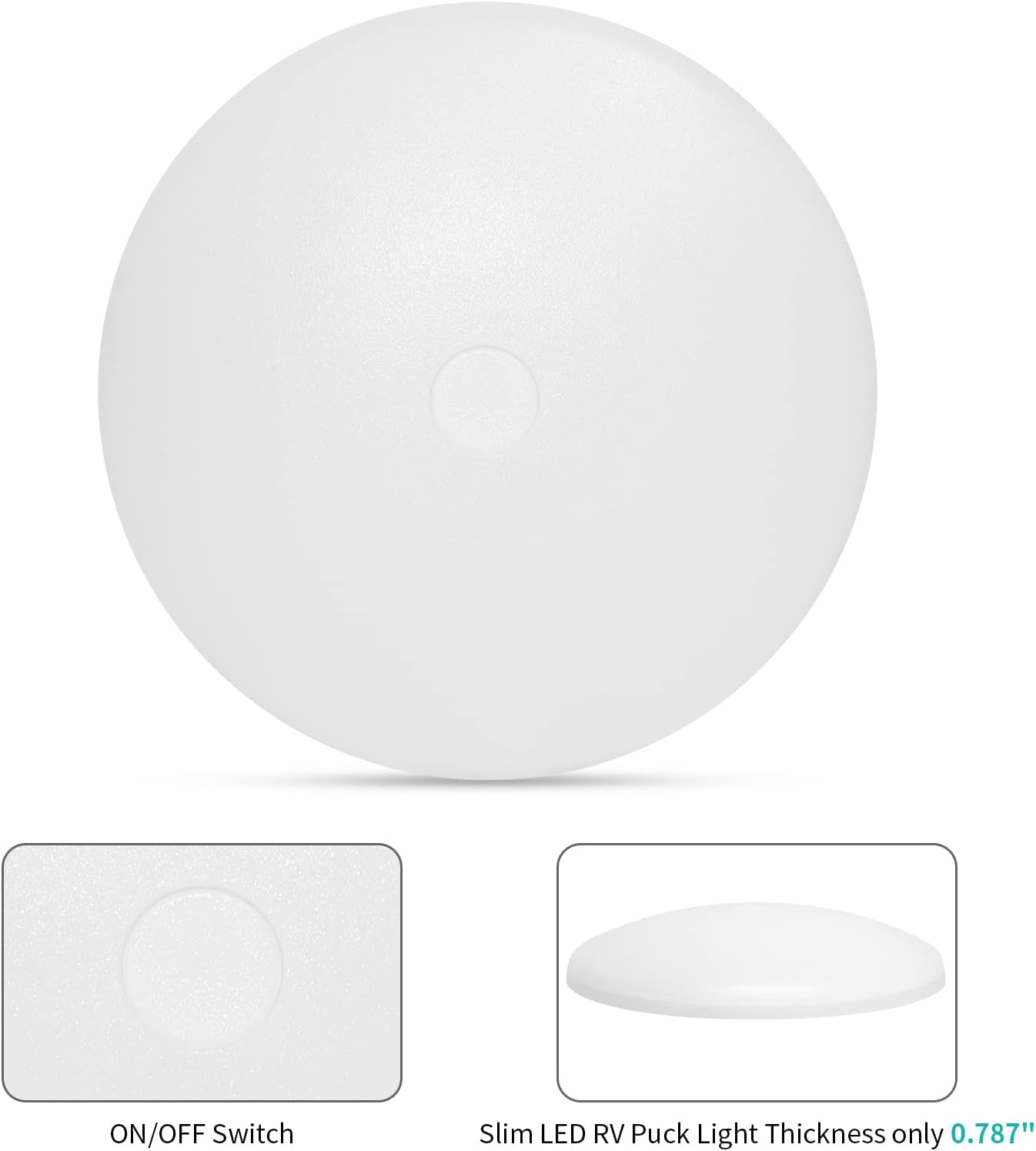 RVZONE 4.5 Inch RV LED Ceiling Puck Light RV Boat Interior Light DC 12V Surface Mount Ceiling Dome Light, 4.5W Panel Downlight for Camper Van Travel Trailer Motorhome (Warm Light, Pack of 5)