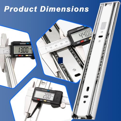 10 inch soft close drawer slides 6 pairs, close-up detail