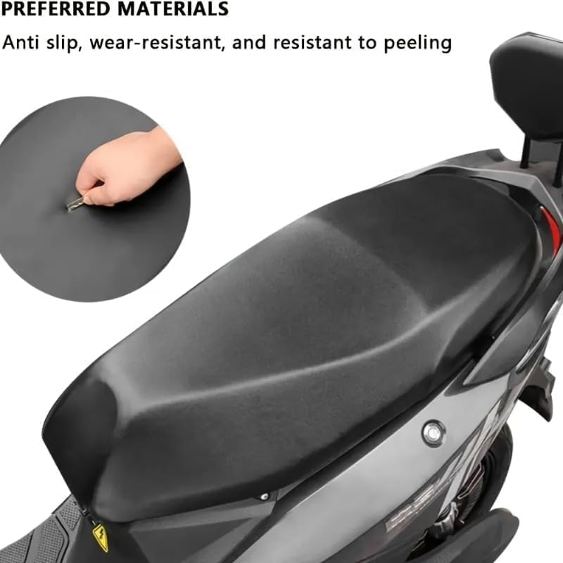 Motorcycle & Ebike Seat Cover Cushion, Stretchable PU Leather Seat Protector, Dustproof Sunproof Bike Seat Cover for Electric Bike, Scooter and Motorcycle