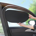 2Pcs Adsorption Car Side Window Sunshade, Install Heat Reflective Sun Visor, Glare Block Cool Car Interior for Driver Side, Black