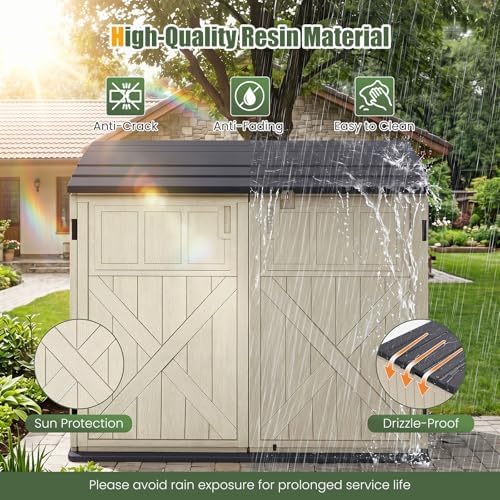 tangkula 20 cu.ft large outdoor storage cabinet w/adjustable on a desk or shelf
