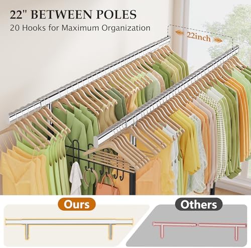 gewudraw clothes rack heavy duty load 900 lbs, front angle view