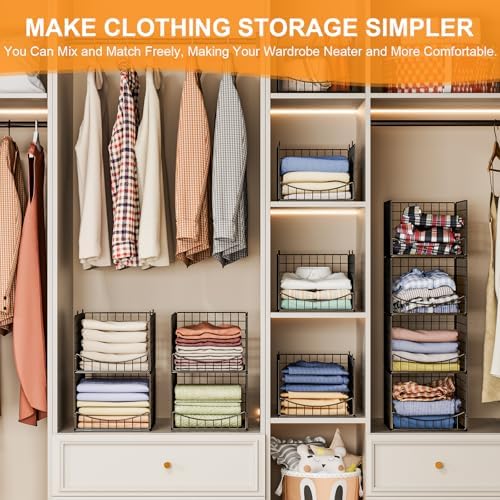 hongtamoya 4-tier stackable closet organizers and storage shelves, package contents
