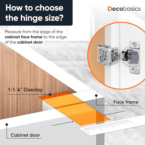decobasics 10 pack soft close cabinet hinges –, front angle view