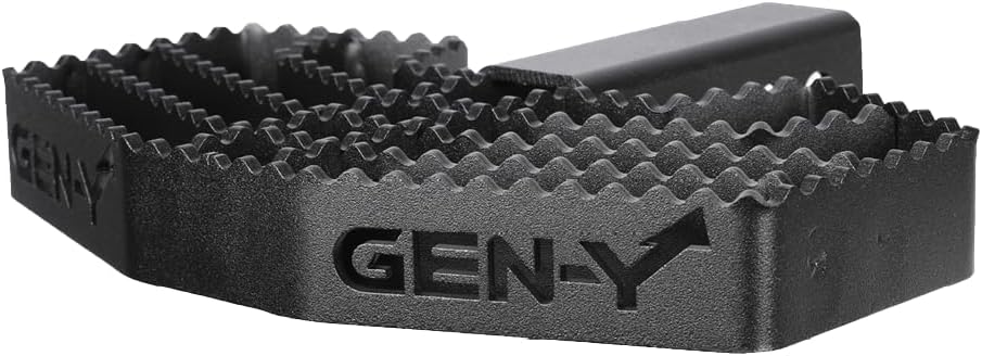 GEN-Y Hitch Serrated Hitch Step for 2-Inch Towing Receiver, Up to 500 LB Load Capacity with Serrated No Slip Surface, Textured Powder-Coat Finish, Black