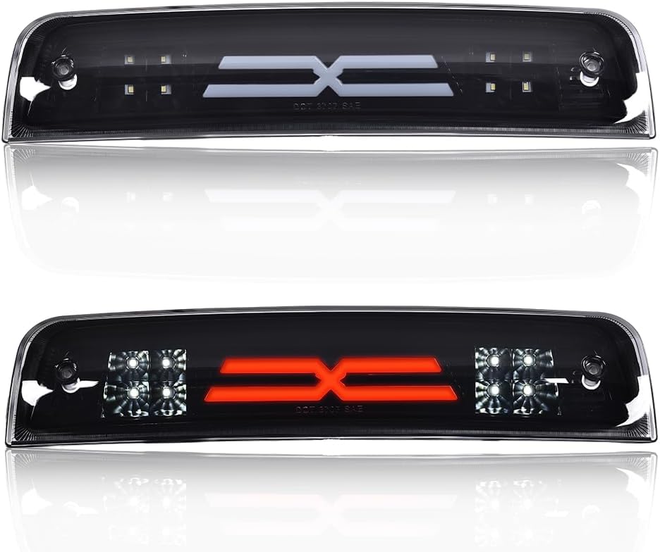 G-PLUS LED Bar Third Brake Light High Mount Stop Light Smoky Lens Black | Compatible with Dodge Ram 1500 2009-2010/Fit Dodge Ram 2500 3500 2010/Fit Dodge Ram 1500 2500 3500 2011-2017 Housing