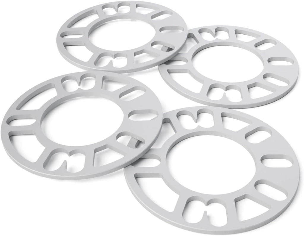 4Pcs Universal Wheel Spacers 5mm for Most 4 Lug & 5 Lug Wheels, PCD 98mm to 120mm, 4x100 4x108 4x100 5x100 5x108 5x110 5x112 5x114.3 5x115 5x120 5x4.5 5x4.75 Multiple Bolts Pattern Vehicle