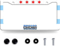 Chicago Flag License Plate Frame City Theme License Plate Stainless Steel Parts by GORSNKYE