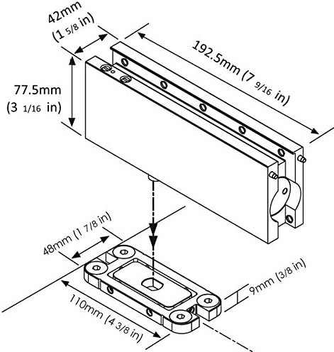 nhn hydraulic self closing pivot door closer (hold showing dimensions