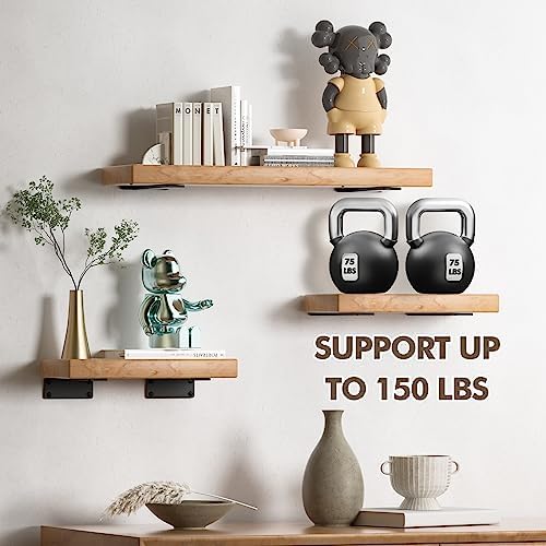 heavy duty metal shelf brackets 10 inch long,black shown in use