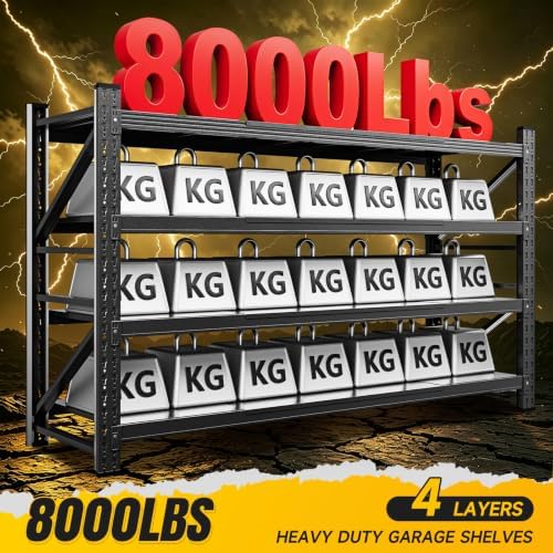 miiiko 68" w garage storage shelving unit,8000lbs heavy, package contents