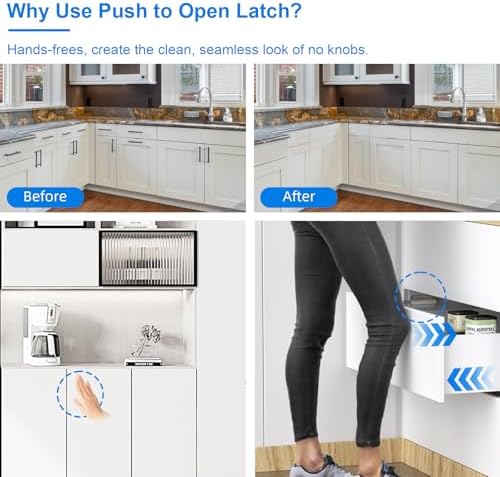 push to open cabinet latches hardware magnetic push showing dimensions