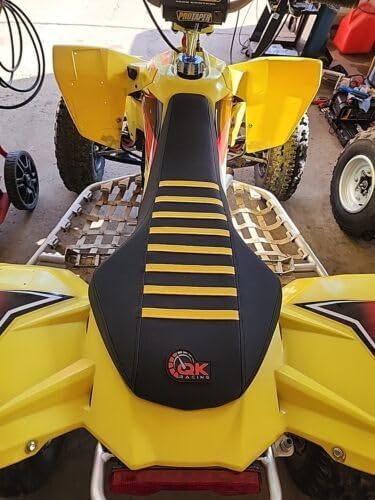 Premium Multi Grip Seat Cover - Compatible Fit for Suzuki LTR 450 Gripper Seat Cover 2006-2011 Yellow Ribs S24