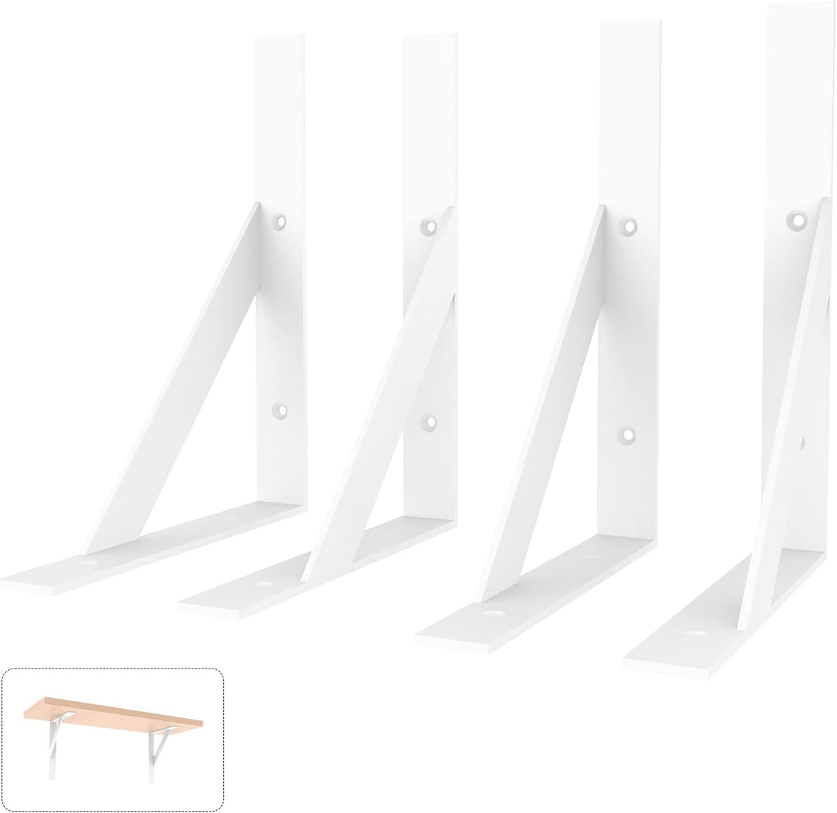 sogal white shelf brackets 8 x 10 inch, main product view