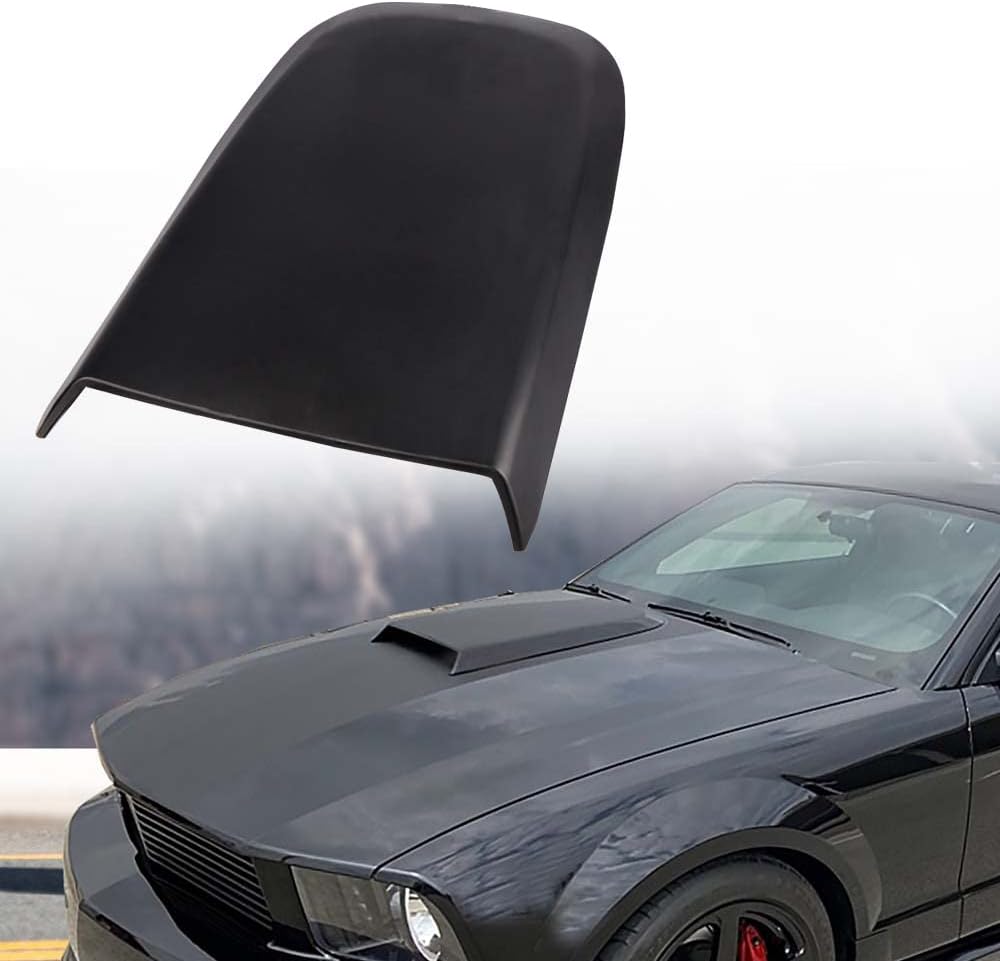 G-PLUS Front Air Vent Hood Scoops Compatible with Ford Mustang GT V8 2005 2006 2007 2008 2009 Racing Style, Black