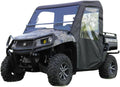 JDGX15-GX2-CLR+JDGX15-FCF-BLK 2 Pc General-Purpose Windshield & Full Cab Enclosure door panels, a back panel, and soft top for 2015-2024 John Deere Gator HPX/XUV 615E, 625i, 815E, 825i, 855d
