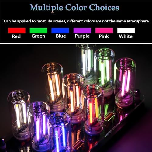 1 Pack Car LED Lights Interior, USB Light for Car Decor & Bedroom, Touch Dimmable Ambient Lighting, Mini Glass Bottle Night Light for Camping Gifts-Blue