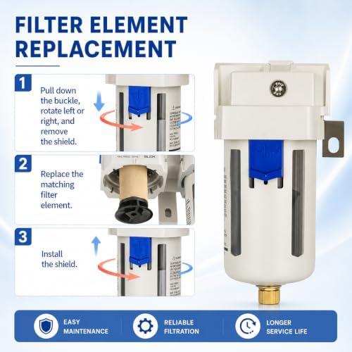 BLCH 3/8" NPT Air Compressor Filter - Double Compressed Air Dryer Air Co...