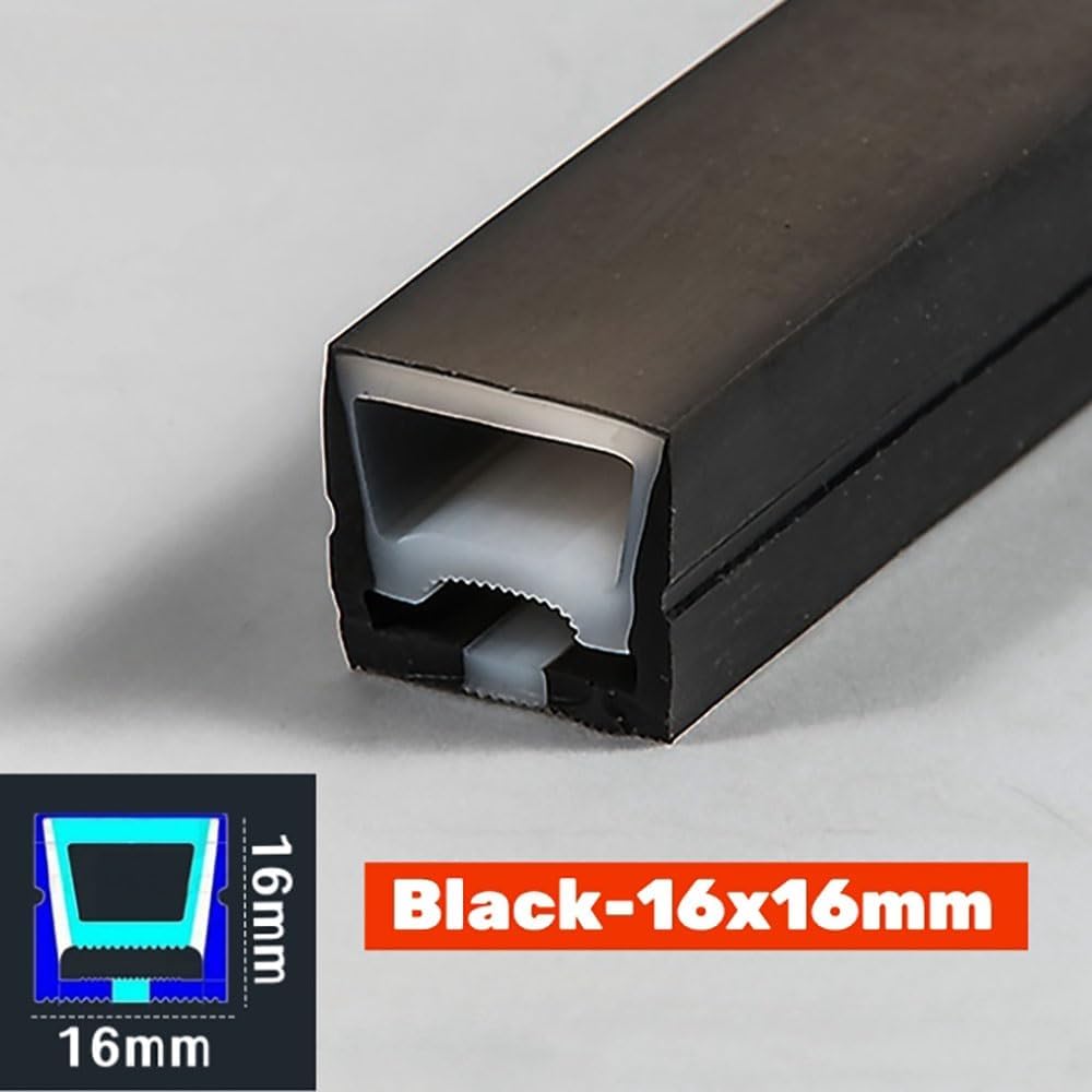 Black Silicone Tube for LED Neon Light | 16x16mmx1meter