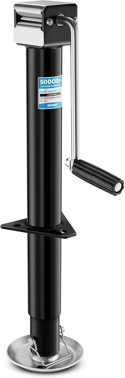 Kohree 5000 lbs A-Frame Manual Trailer Jack, 22.5" Vertical Travel, Adjustable Drop Leg RV Tongue Jack with Ergonomic Handle for Horse, Utility, Yacht, Camping Trailer