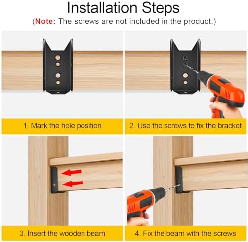 lukloy 50 pack 2x4 brackets for wood rail, side view