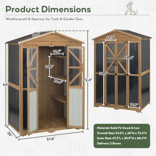 extra large outdoor storage cabinet weatherproof, garden shed, package contents