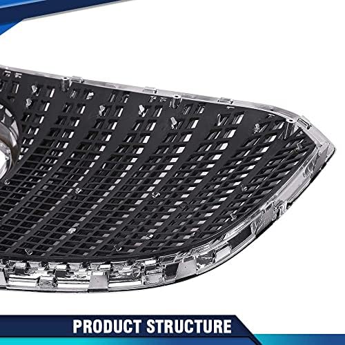 PIT66 Chrome Front Bumper Grille Grill Compatible with Buick Lacrosse 2014 2015 2016 Chrome 90766426 GM1200705