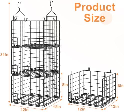 sonyabecca 3-tier closet organizers and storage, foldable stackable, close-up detail