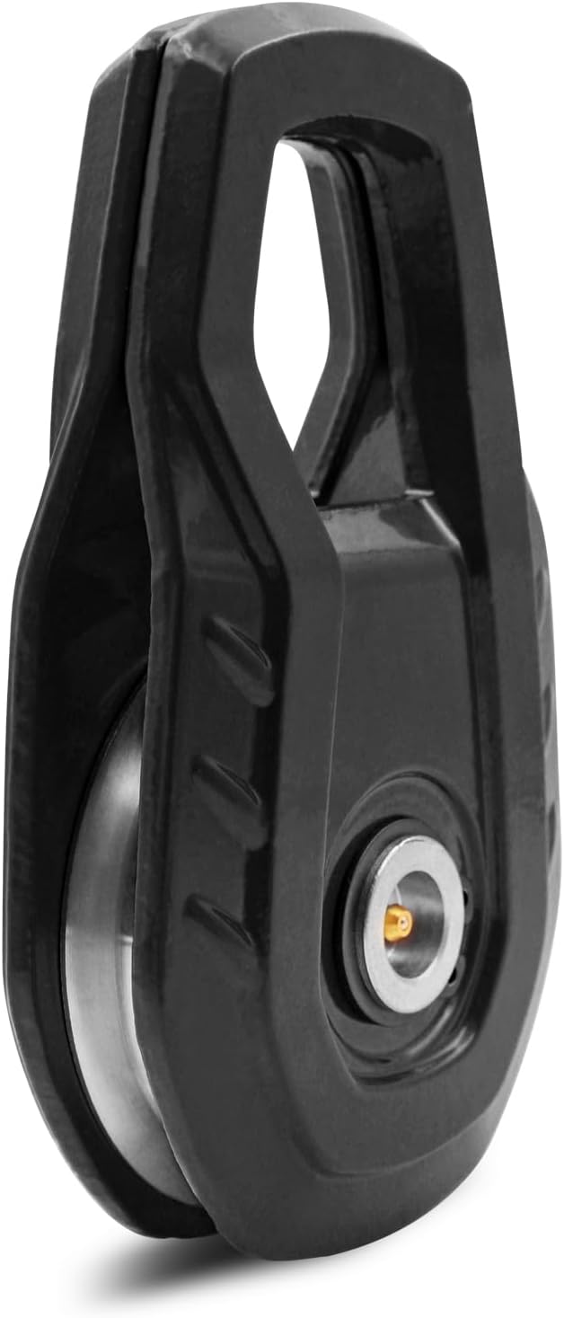 MILINI Snatch Block, 55,000 LBS (25T) Strength Recovery Off-Road Heavy Duty Winches Pulley for Synthetic Rope or Steel Cable, Universal Tackle Block for Truck, Tractor, ATV & UTV (Black)
