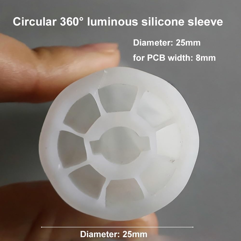 1M Waterproof Silicone Neon Tube Cover - Flexible 360° Luminous LED Strip Diffuser,1pcs