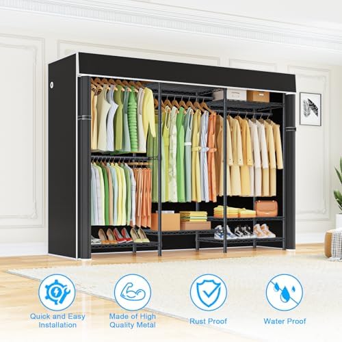 ulif e13c heavy duty closet organizer system，freestanding clothing, package contents