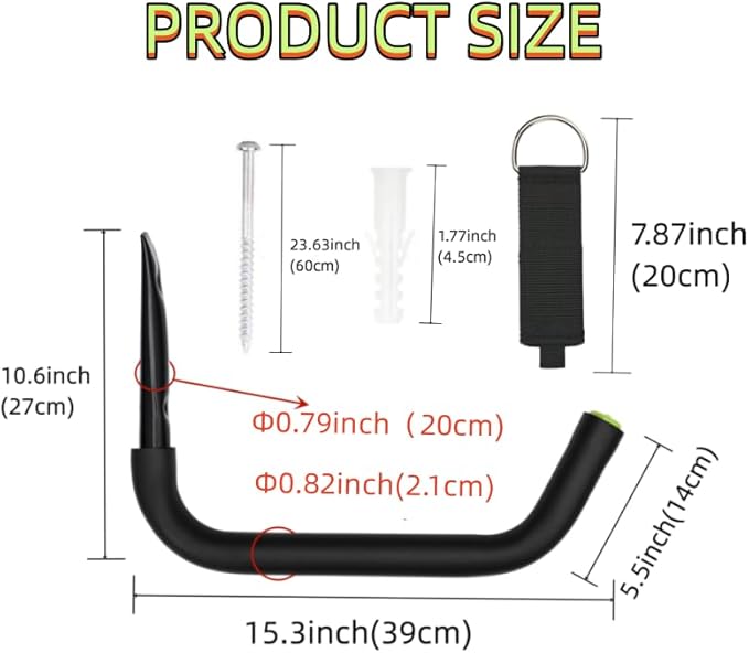 Garage Storage Heavy Duty Hooks, 15Inch Jumbo Arm Kayak Rack, Heavy Duty Wall - Image 2